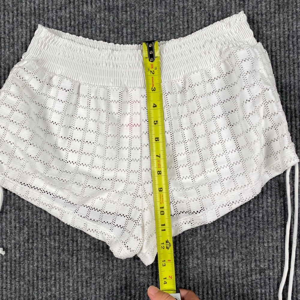 No Boundaries Womens White Pointelle Smocked Swim Boardshorts Large 11-13 NWT - Picture 5 of 7